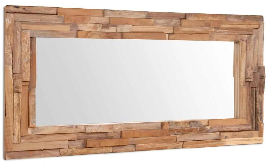 Espelho decorativo em teca 120x60 cm retangular