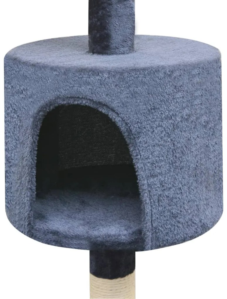 Árvore p/ gatos c/ postes arranhadores sisal 125 cm azul escuro