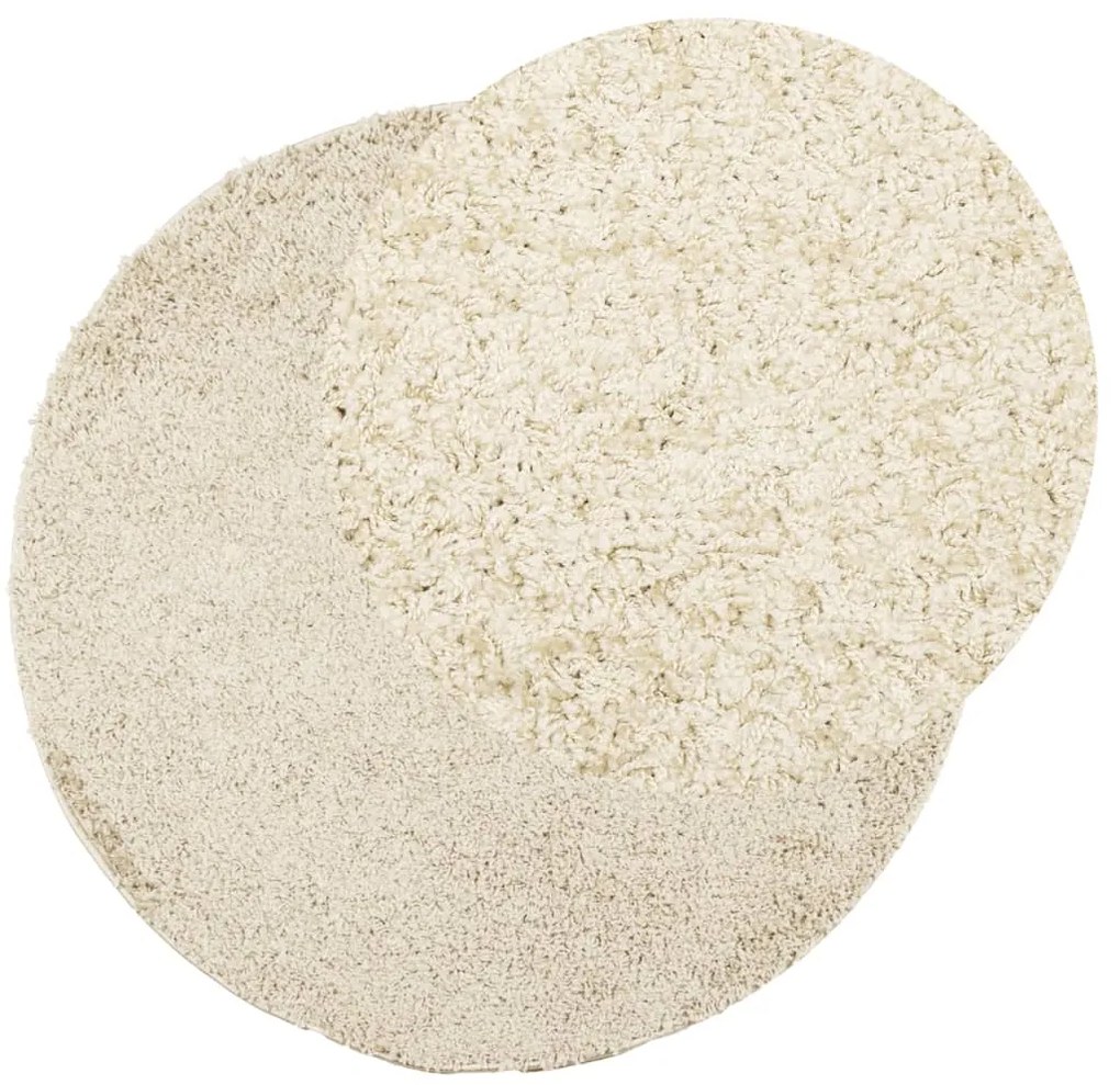 Tapete shaggy de pelo alto PAMPLONA Ø 80 cm dourado