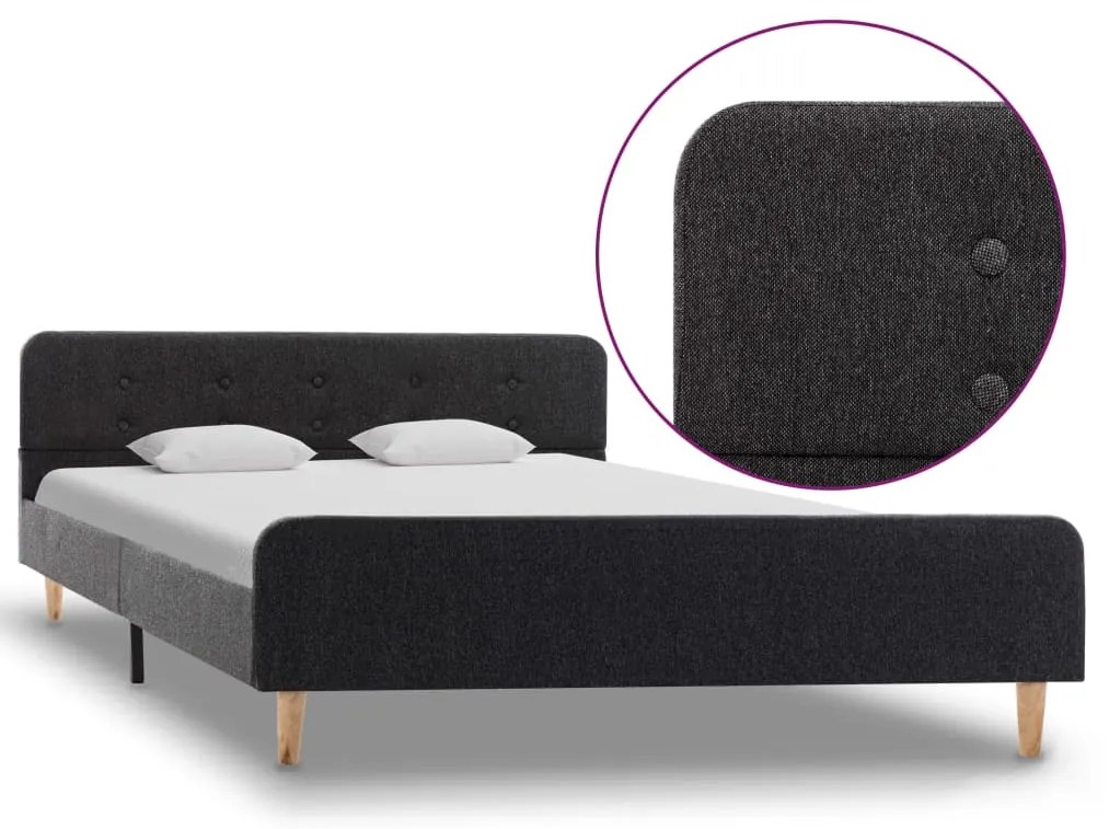 Estrutura de cama 140x200 cm serapilheira cinzento-escuro