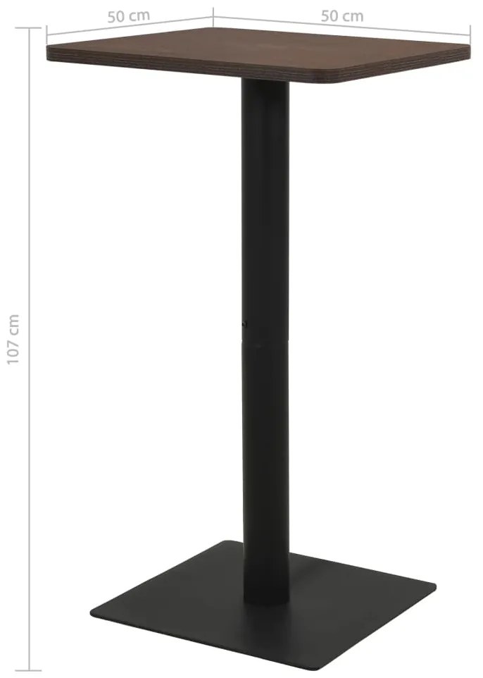 Mesa bistrô 50x50x107 cm cor madeira de freixo escura