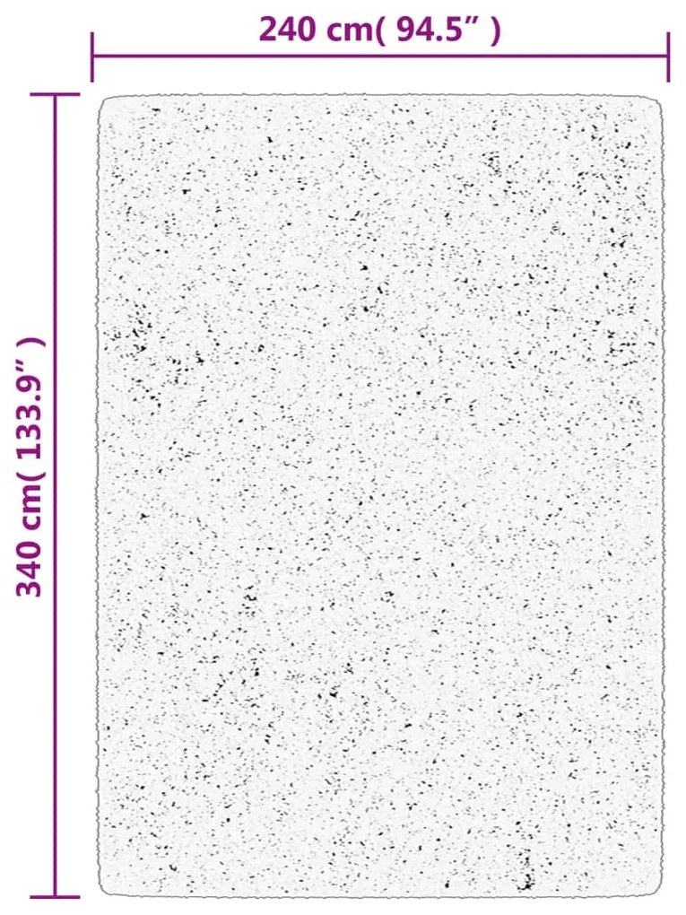 Tapete shaggy de pelo alto PAMPLONA 240x340 cm bege