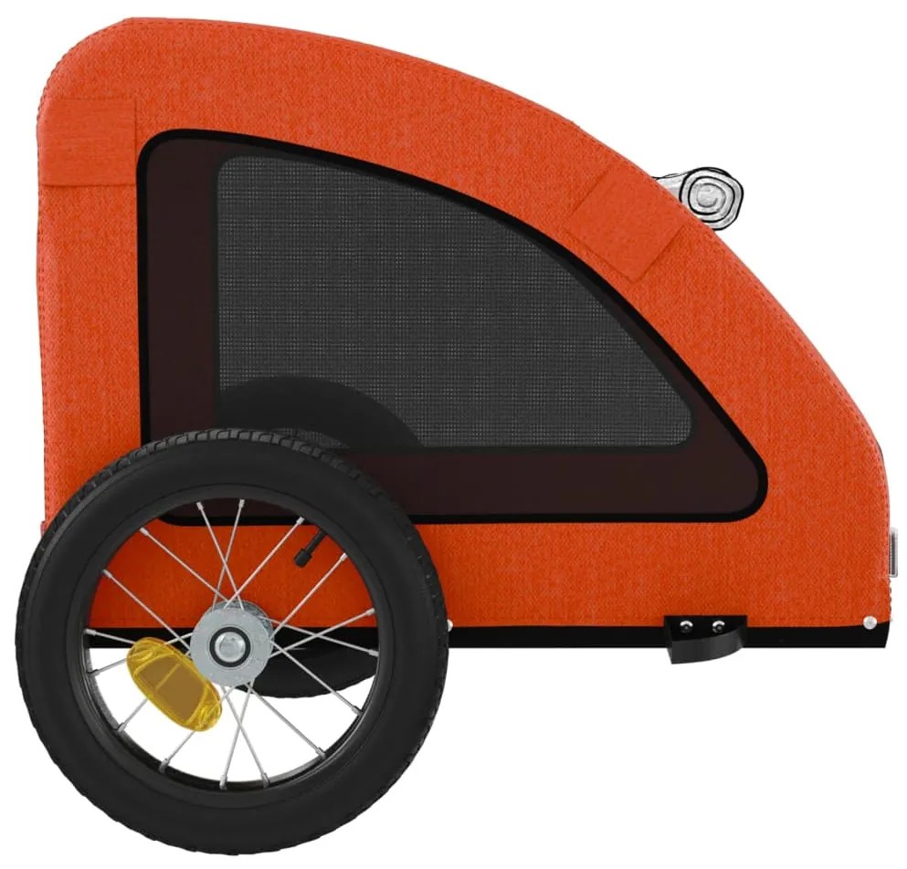 Reboque bicicleta p/ animais tecido oxford/ferro laranja