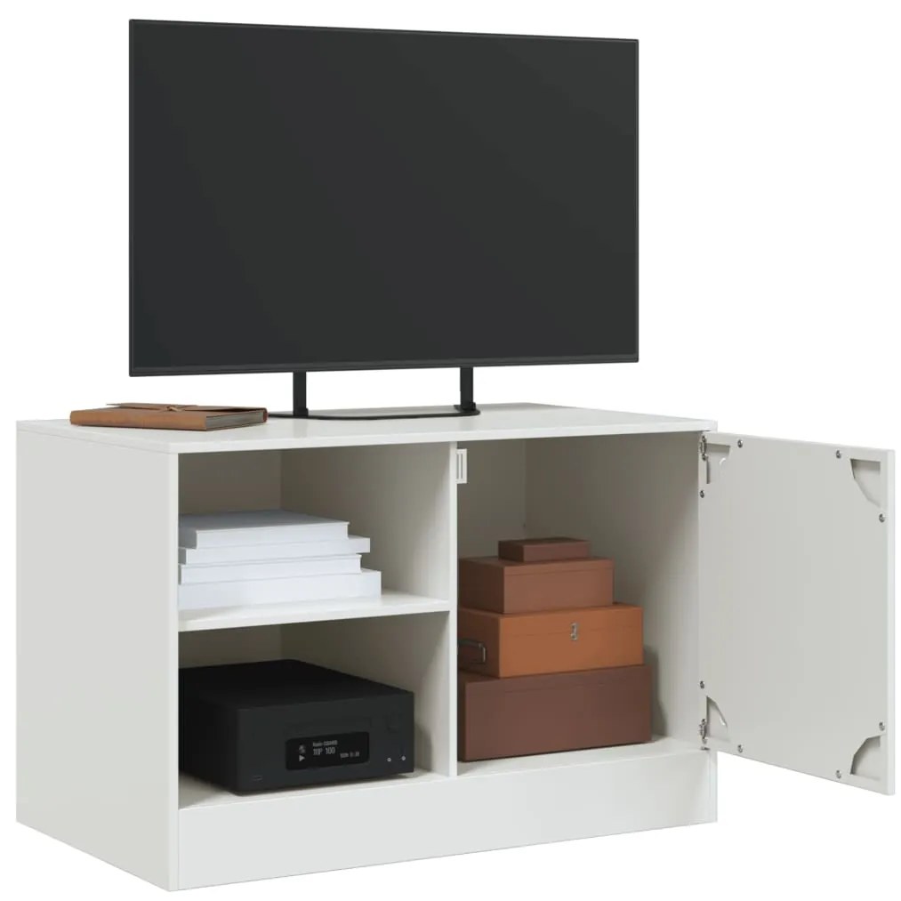 Móveis de TV 2 pcs 67x39x44 cm aço branco