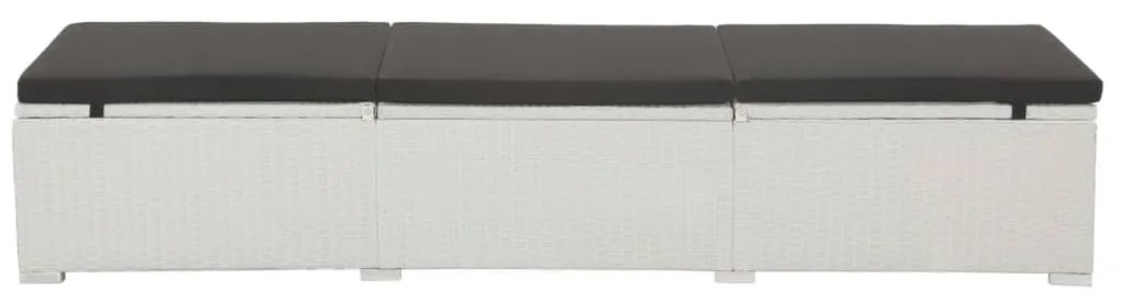 Espreguiçadeira com almofadão vime PE branco