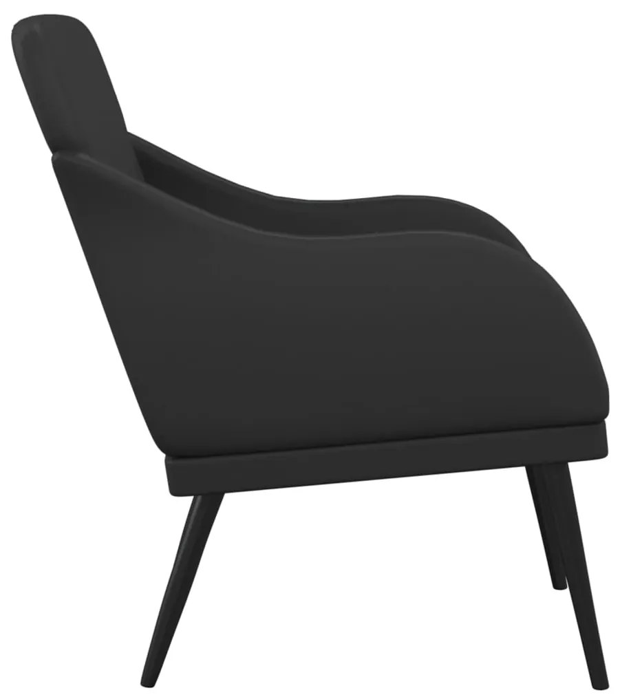 Cadeira com apoio de braços 63x76x80 cm couro artificial preto