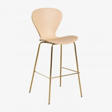 Pacote Com 4 Bancos Altos Uit ↑75 Cm & Dourado & Polipropileno Castanho Trigo & Polipropileno - Sklum
