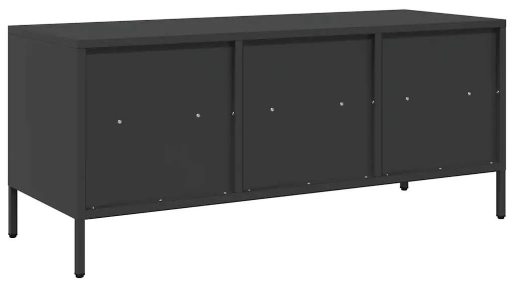 Móvel de TV 101,5x39x43,5 cm aço laminado a frio preto