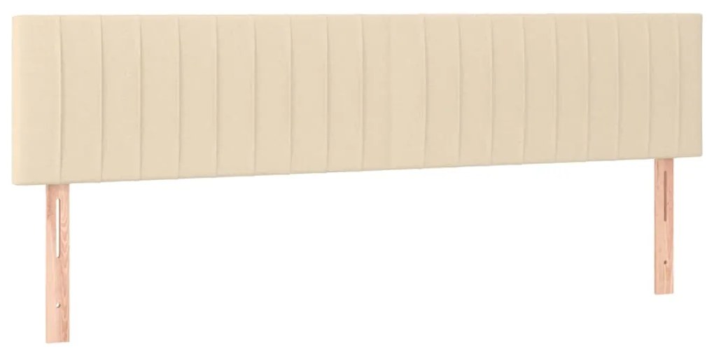 Cabeceira de cama c/ luzes LED tecido 200x5x78/88 cm cor creme