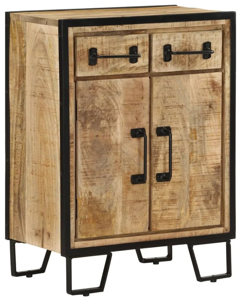 vidaXL Aparador c/ 2 gavetas 53x31x72cm madeira mangueira maciça/ferro