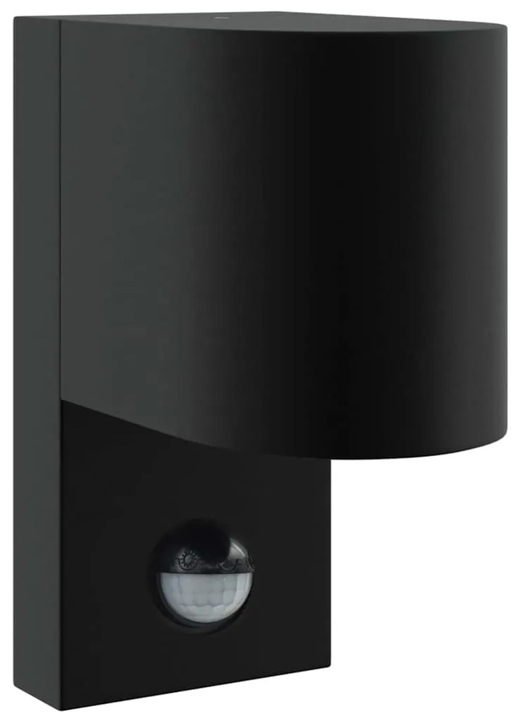 Luzes de Parede Externas com Sensor 2 pcs Preto Aço Inoxidável IP44