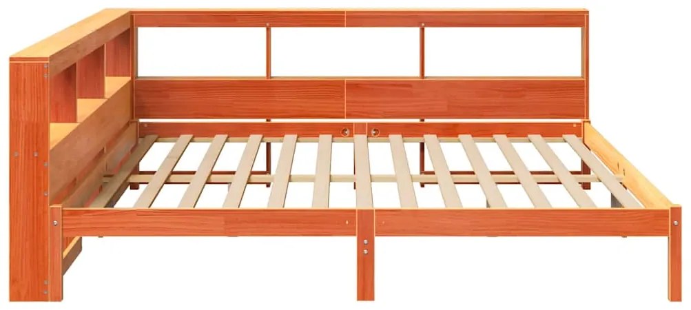 Cama com estante sem colchão 200x200 cm pinho maciço