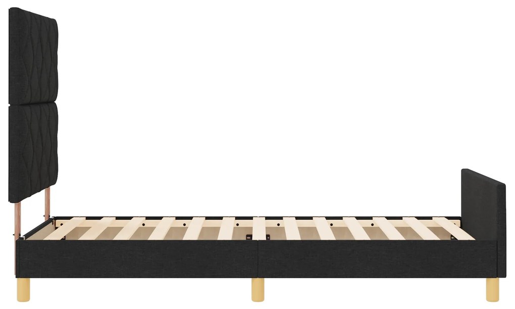 Cama Preta 90x200 cm em Tecido
