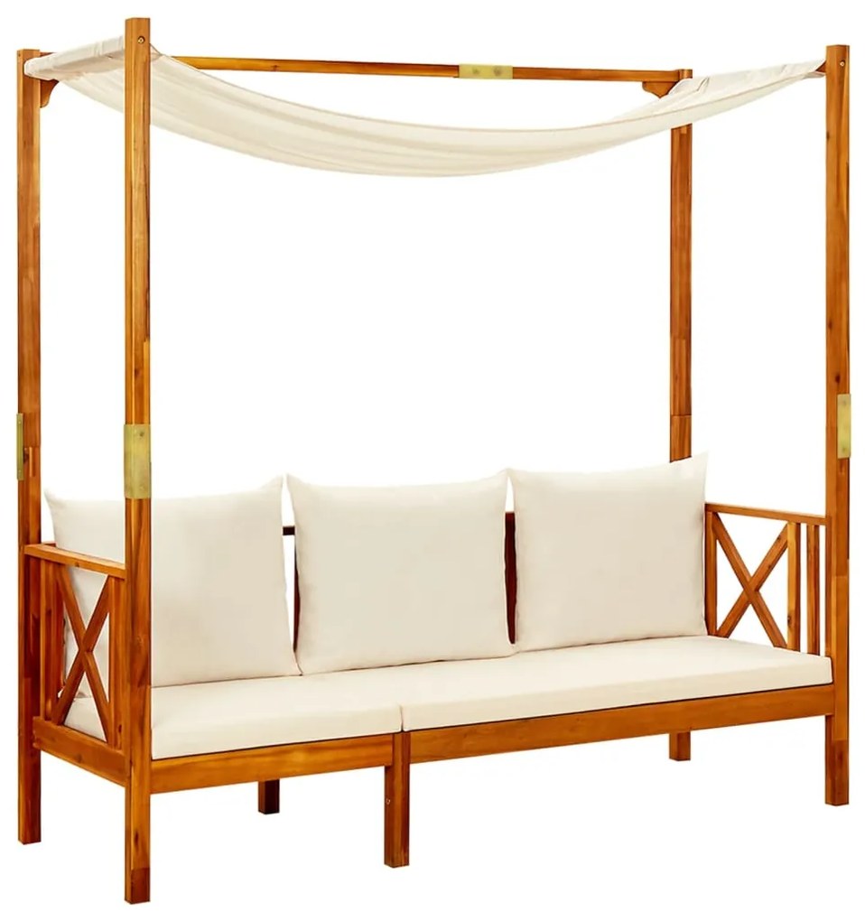Banco de jardim com mesa e apoios de pés acácia maciça