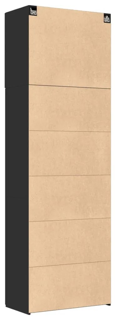 Armário alto 80x42,5x249 cm derivados de madeira preto