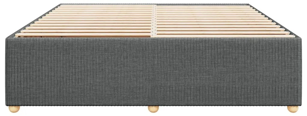 Estrutura de cama sem colchão 180x200 cm tecido cinzento-escuro