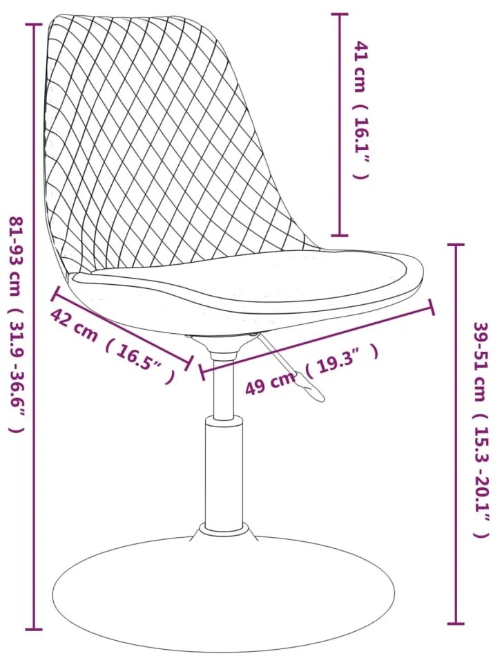 Cadeiras de jantar giratórias 4 pcs veludo cinzento-claro