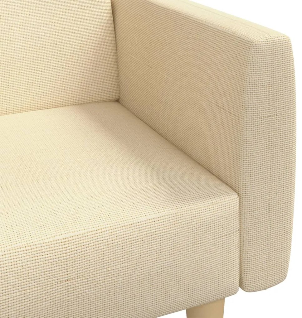 Sofá-cama de 2 lugares tecido cor creme