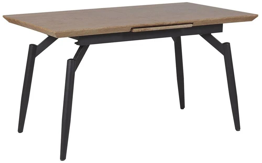 Mesa de jantar extensível castanho escuro e preto 140/180 x 80 cm BARBOSA Beliani