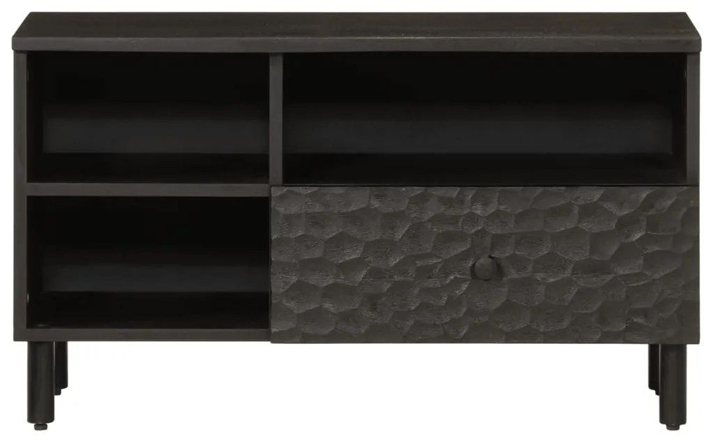 Móvel de TV 80x33x46 cm madeira de mangueira maciça preto