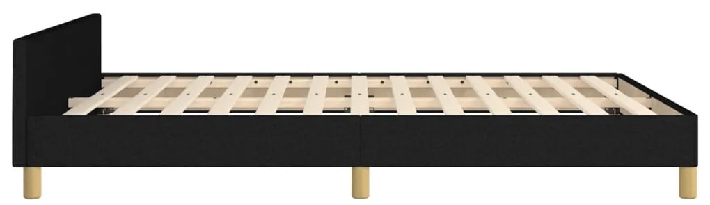 Estrutura de cama sem colchão 140x190 cm tecido preto