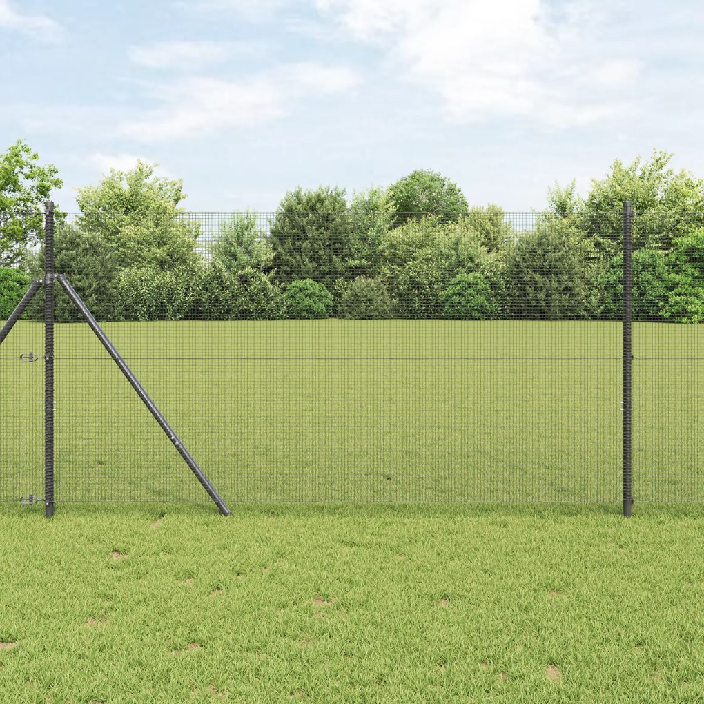 vidaXL Cerca de Arame Soldada Cinza 1.2x10 m Aço