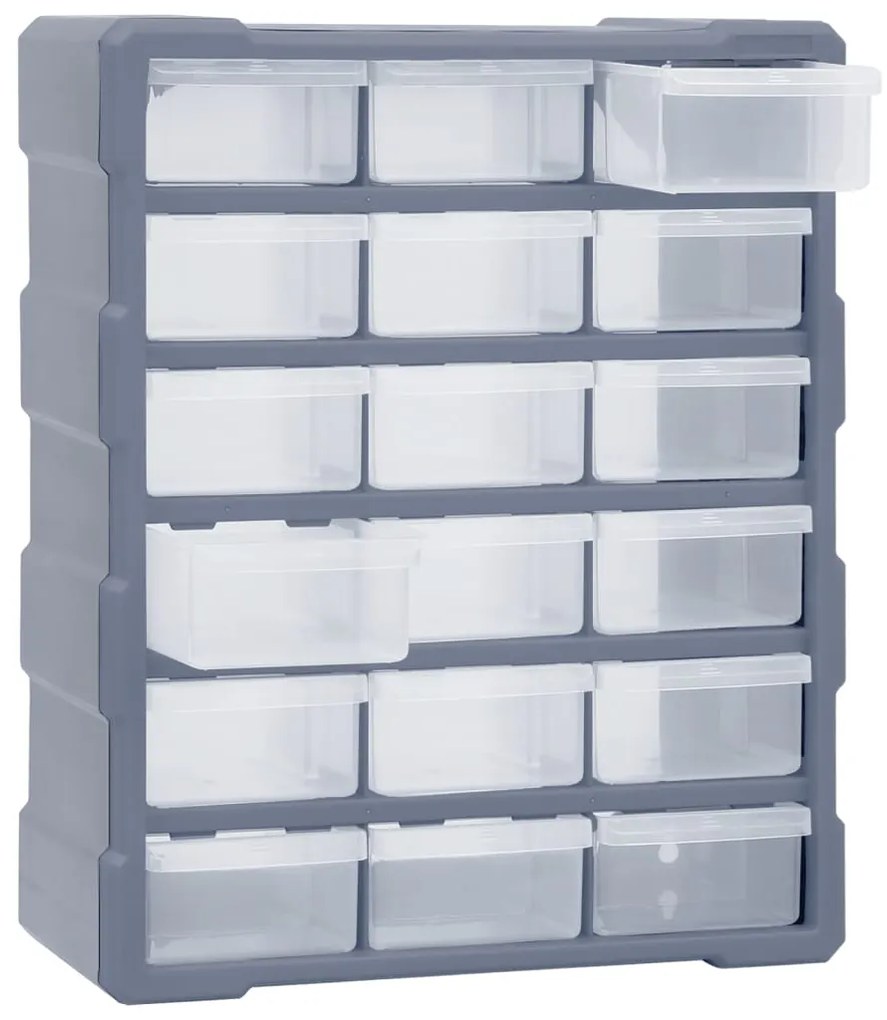 Caixa organizadora com 18 gavetas médias 38x16x47 cm