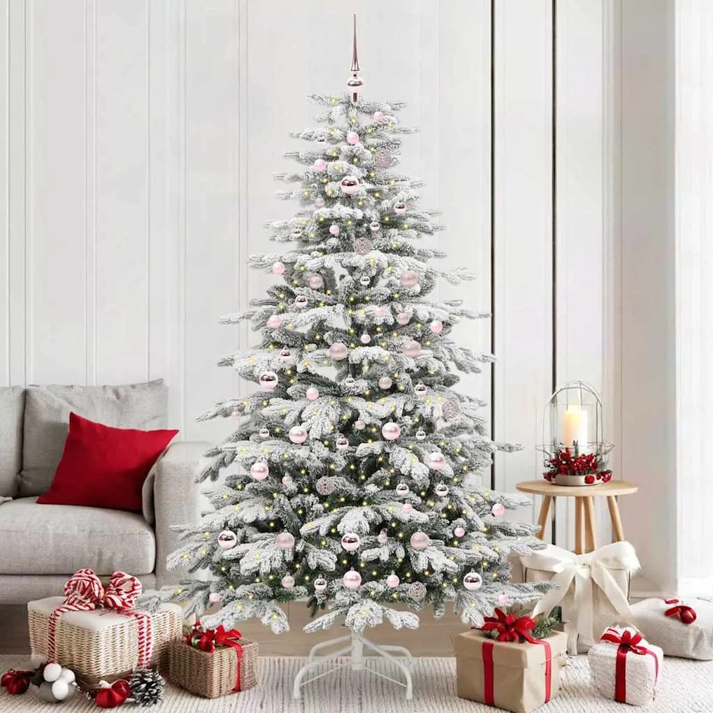vidaXL Árvore de Natal Articulada Artificial Branco 210 cm PE e PVC