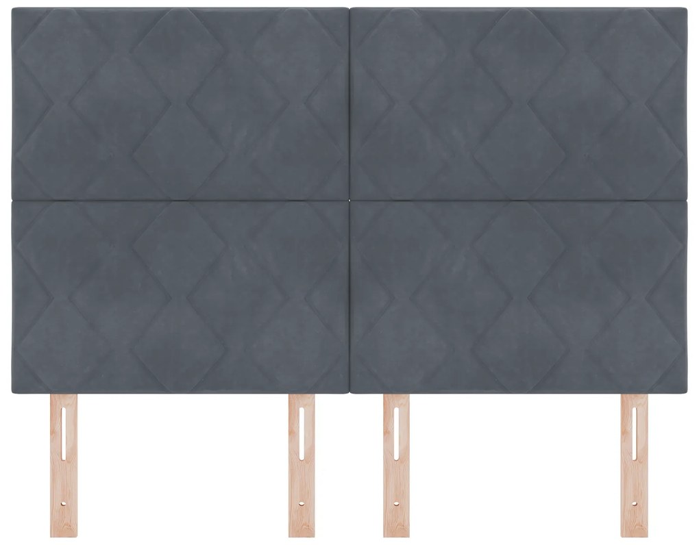 Cabeceira Design de Blocos de Diamante Cinza Escuro 160 cm Veludo