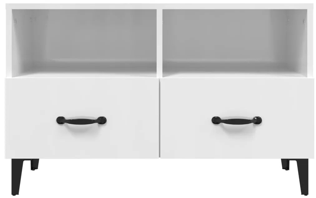 Móvel de TV 80x36x50 cm derivados de madeira branco brilhante