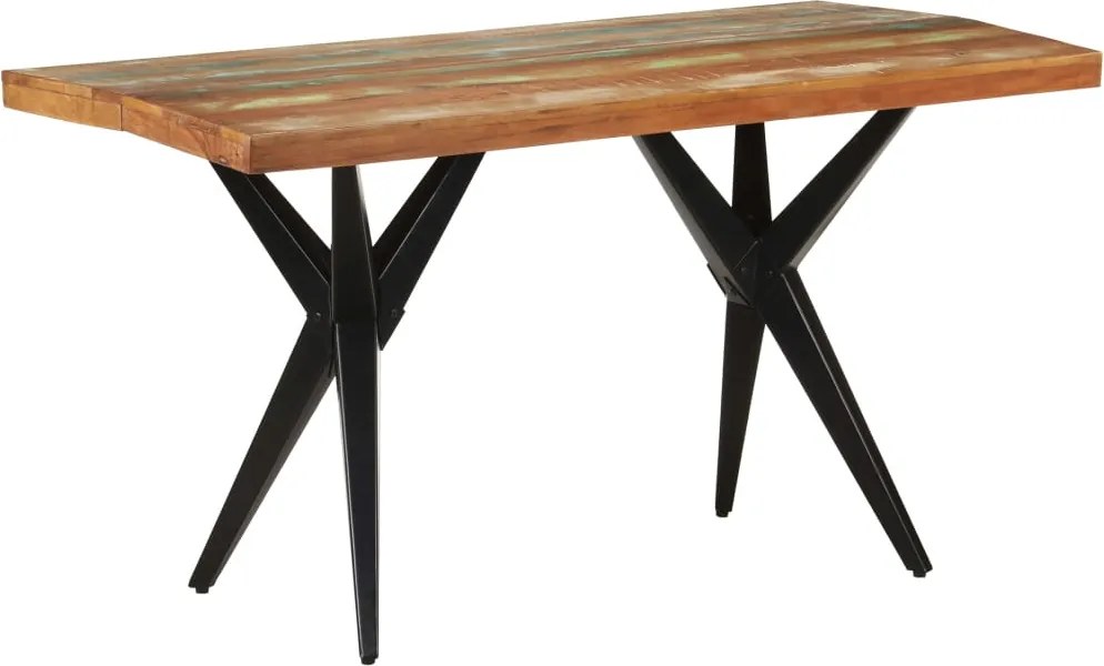 vidaXL Mesa de jantar 140x70x76 cm madeira recuperada maciça