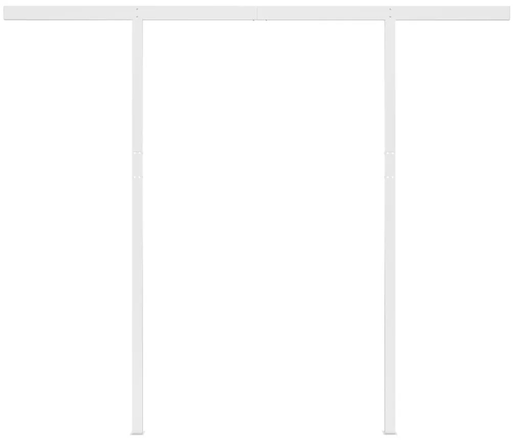 Toldo retrátil automático com postes 3,5x2,5 m cor creme