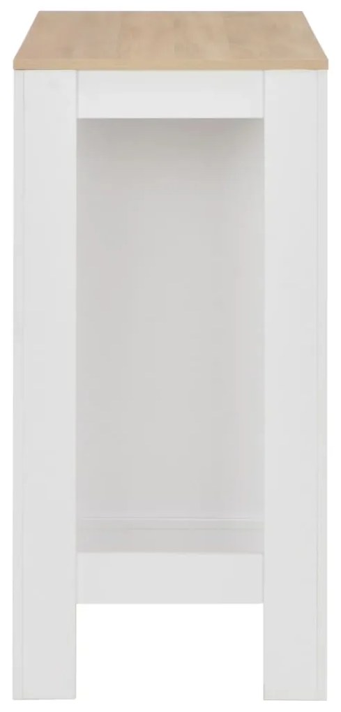Mesa de bar com prateleira branco 110x50x103 cm