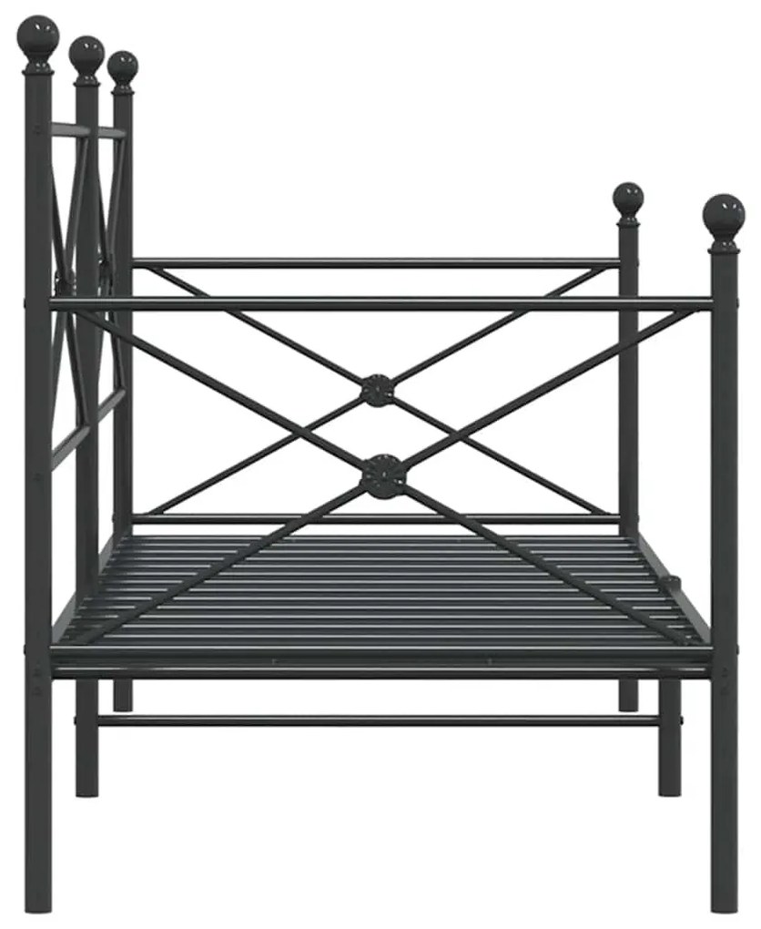 Cama de Dia sem Colchão 75x190 cm aço preto