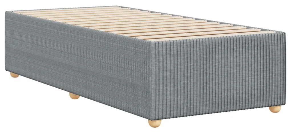 Estrutura de cama sem colchão 90x200 cm tecido cinzento-claro