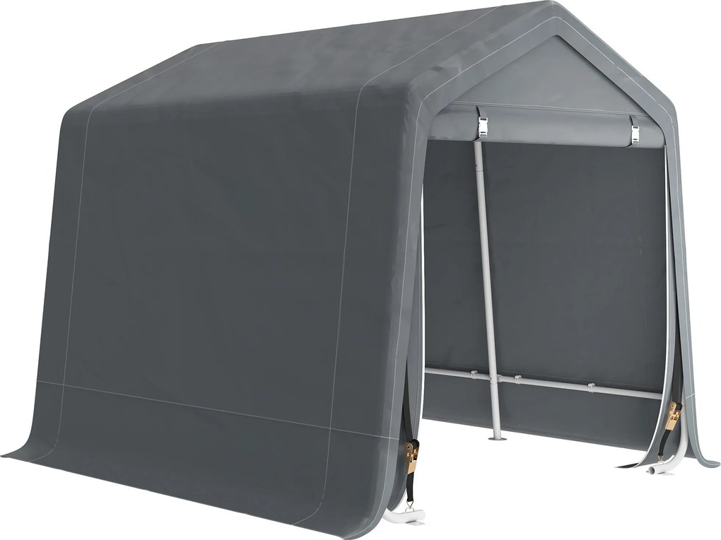 Outsunny Abrigo de Exterior para Ferramentas Bicicleta 2,4x2x2,02 m Abrigo de Armazenamento com 2 Portas  Anti-UV para Jardim Cinza | Aosom Portugal