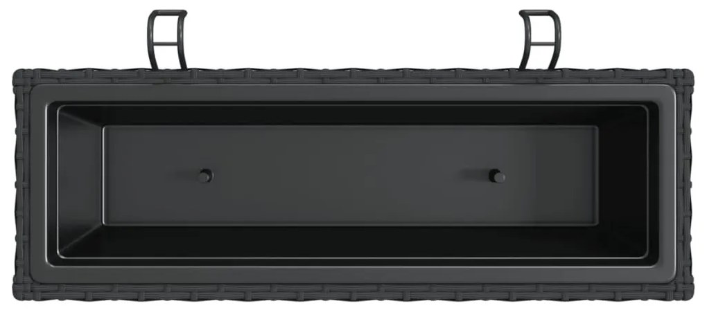 Canteiros com ganchos 2 pcs vime PE preto