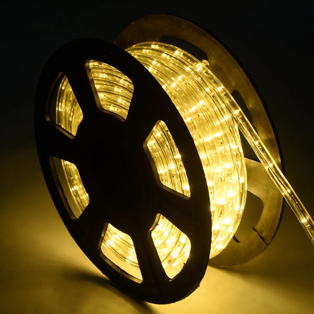 Tubo de luz LED 30m corda de luz de 1080 lâmpadas bege 230V longevidade de até 15000h para ambientes internos e externos