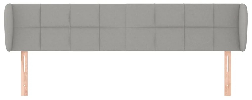 Cabeceira de cama c/ abas tecido 183x23x78/88 cm cinzento-claro