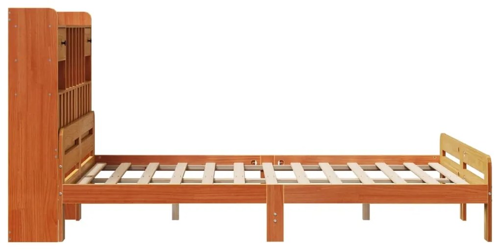 Cama com estante sem colchão 140x200 cm pinho maciço