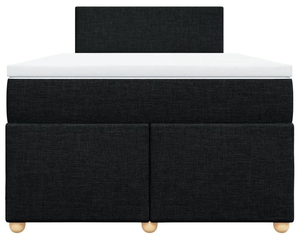 Cama boxspring com colchão 120x190 cm tecido preto