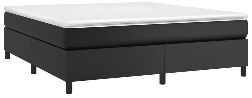 Estrutura de cama 160x200 cm couro artificial preto