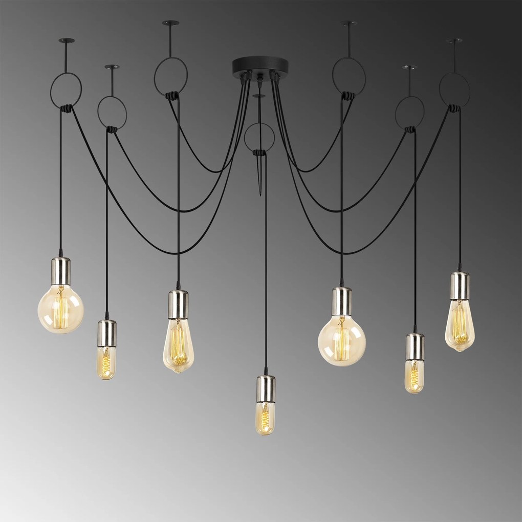 Candeeiro de Teto Sirin – Preto Níquel – Diâmetro 120 cm x Altura 111