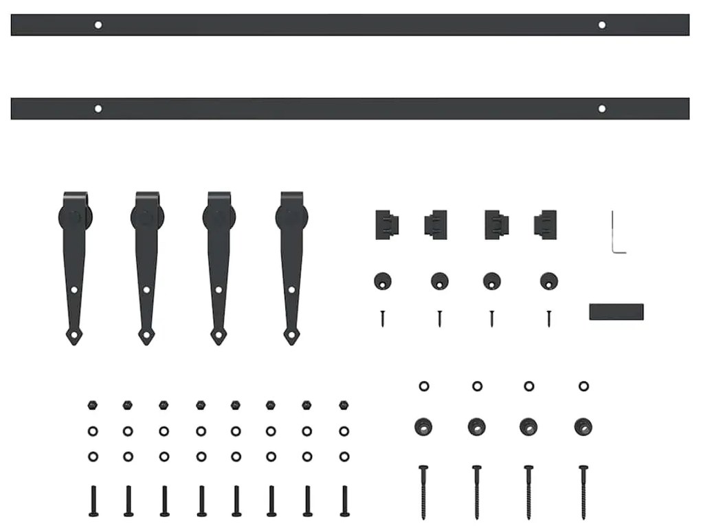 Kit p/ porta de armário deslizante 152 cm aço carbono