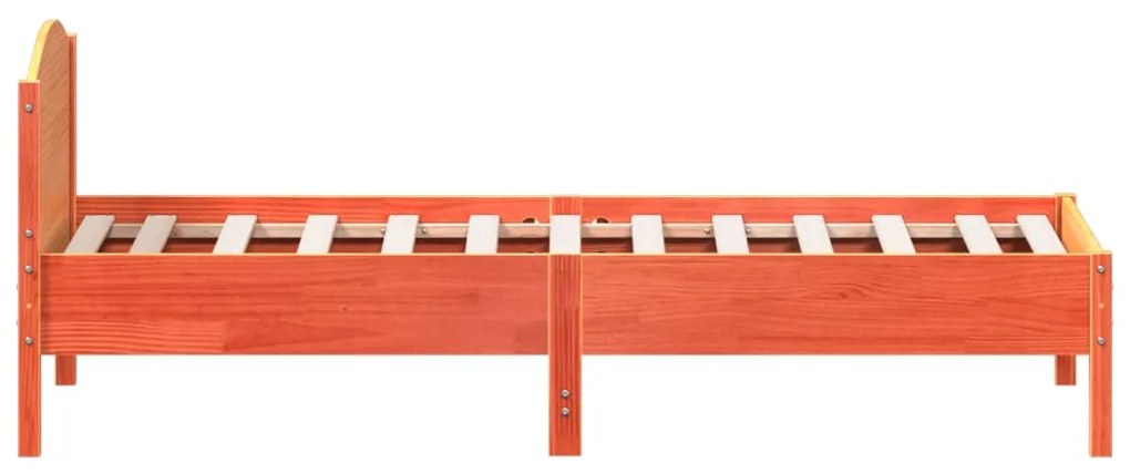 Cama sem colchão 90x190 cm madeira de pinho maciça castanho-mel