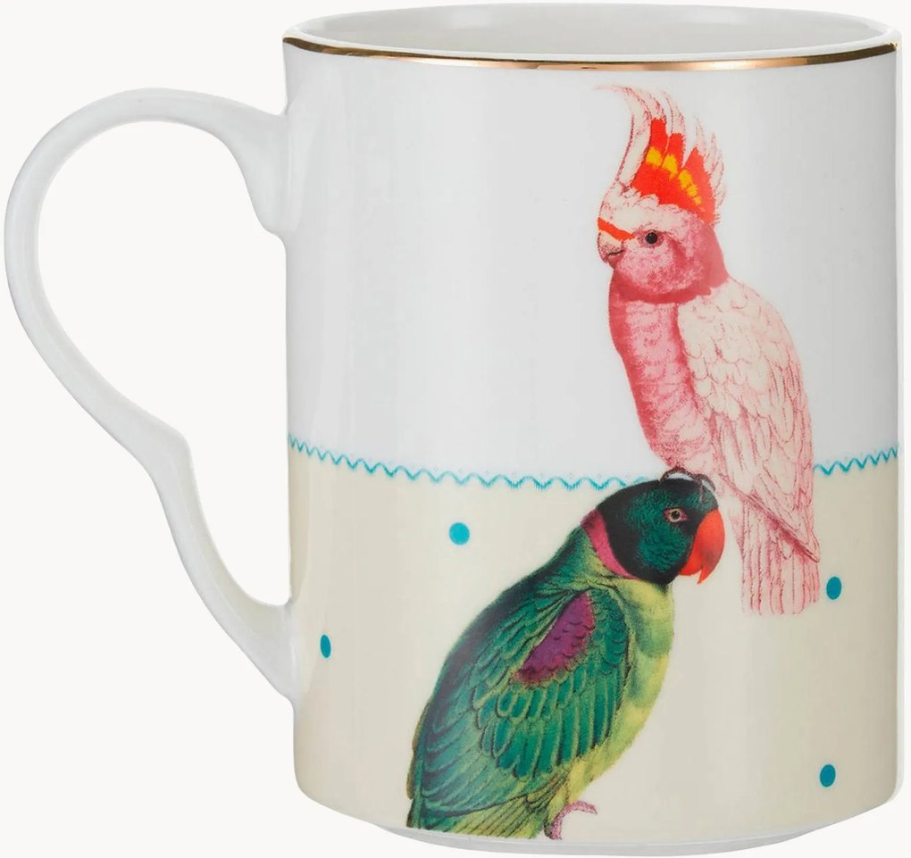 Caneca em porcelana fine bone china Parrot