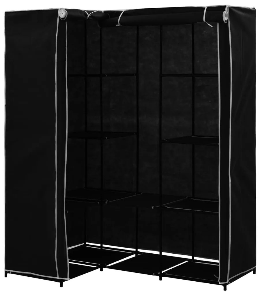 Roupeiro de canto 130x87x169 cm preto