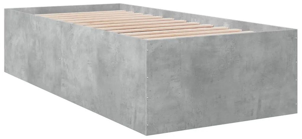 Estrutura de cama 90x190 cm derivados de madeira cinza cimento