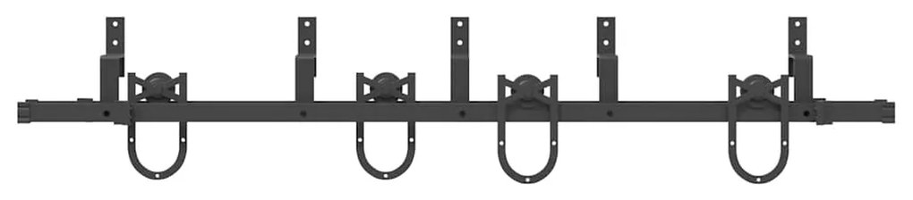 Kit de ferragens para porta deslizante 183 cm aço preto
