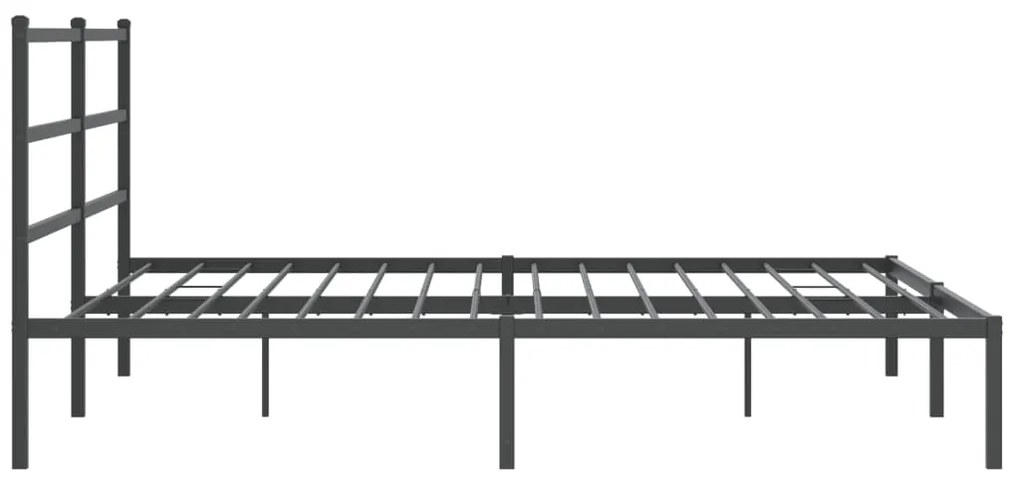 Estrutura de cama com cabeceira 183x213 cm metal preto